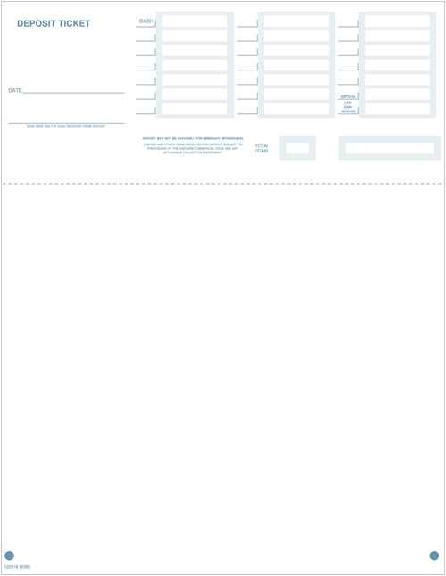 Laser Deposit Tickets (Quicken Compatible)